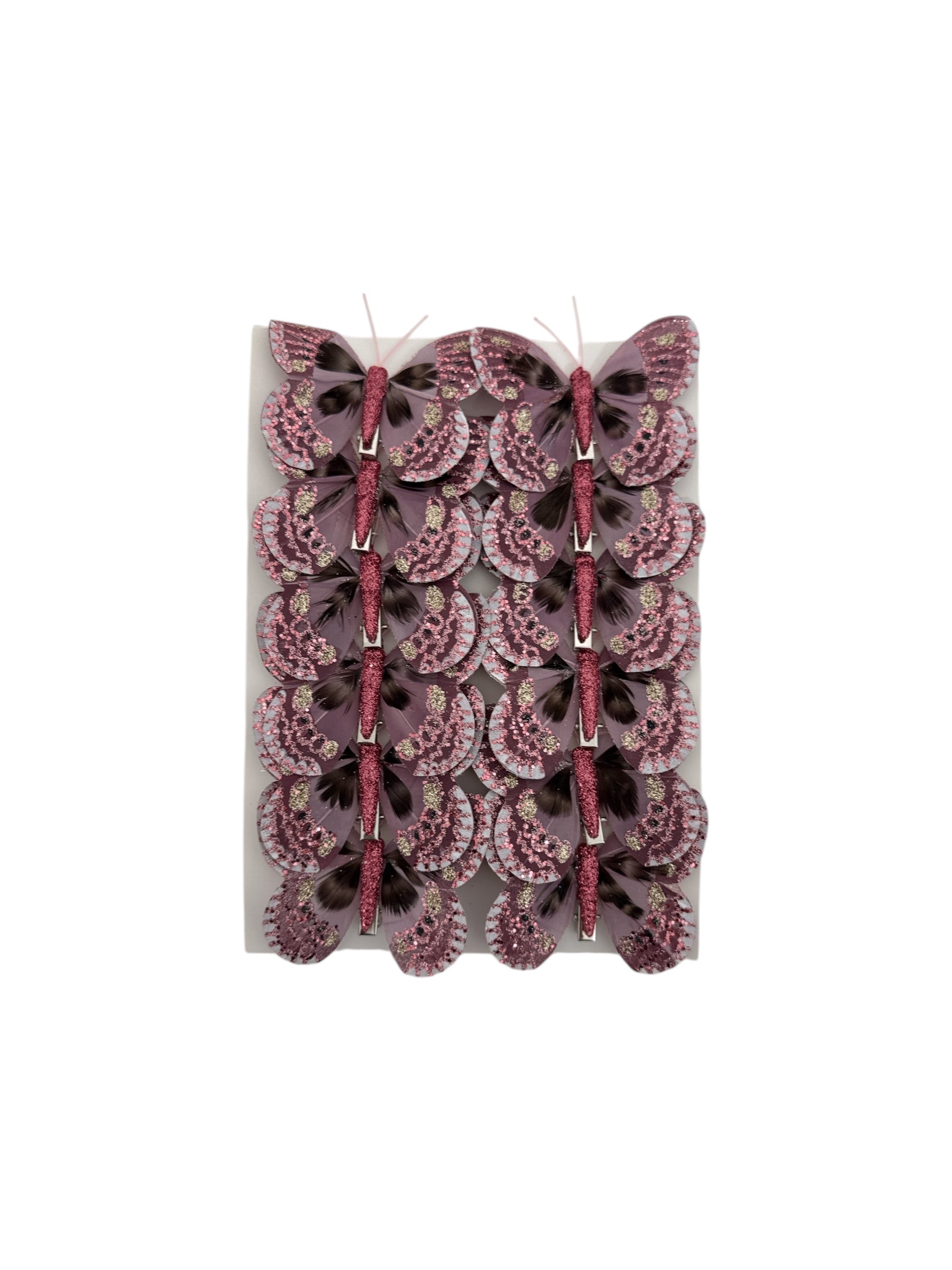 Fluturi Decorativi Din Pene Roz Prafuit 12/Set