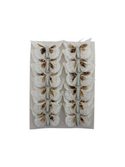 Fluturi Decorativi Din Pene Colorate Alb Cu Maro 12/set