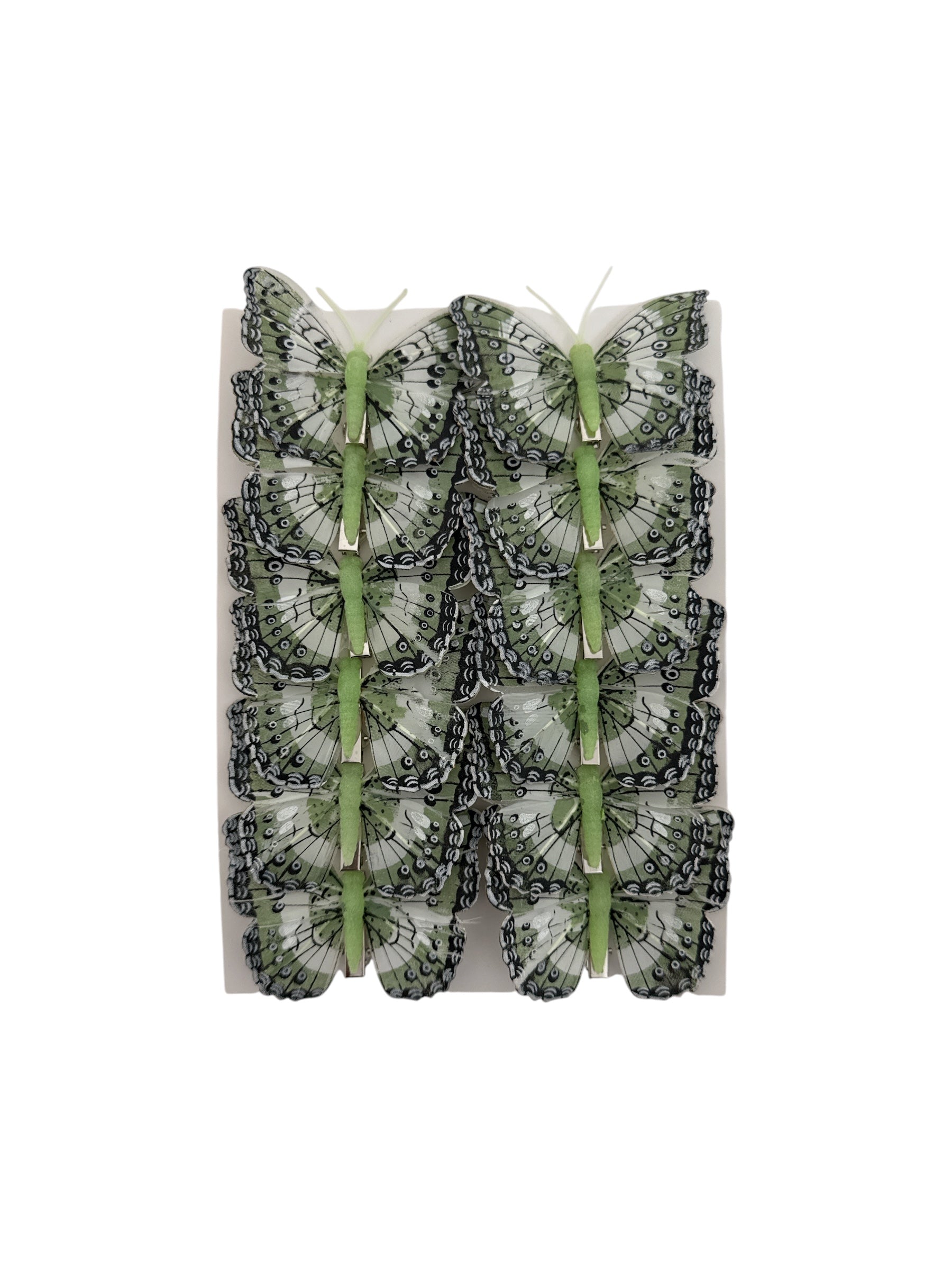 Fluturi Decorativi Din Pene Verde Deschis 12/Set