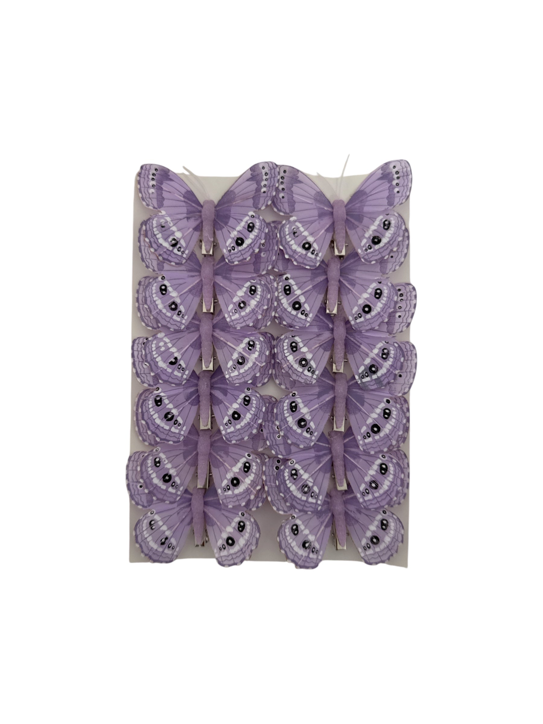 Fluturi Decorativi Din Pene Lila 12/Set