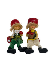 Figurine Copii cu Mere din Rășină – 2/set, Picioare Textile