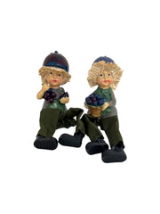 Figurine Copii cu Afine din Rășină – 2/set, Picioare Textile