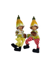 Figurine Copii cu Veveriță din Rășină  2/set, Picioare Textile