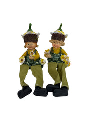 Figurine Din Rasina Copii Cu Floarea Soarelui 2/Set
