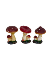Figurina Din Rasina  Ciuperca Cu Pui 3/Set