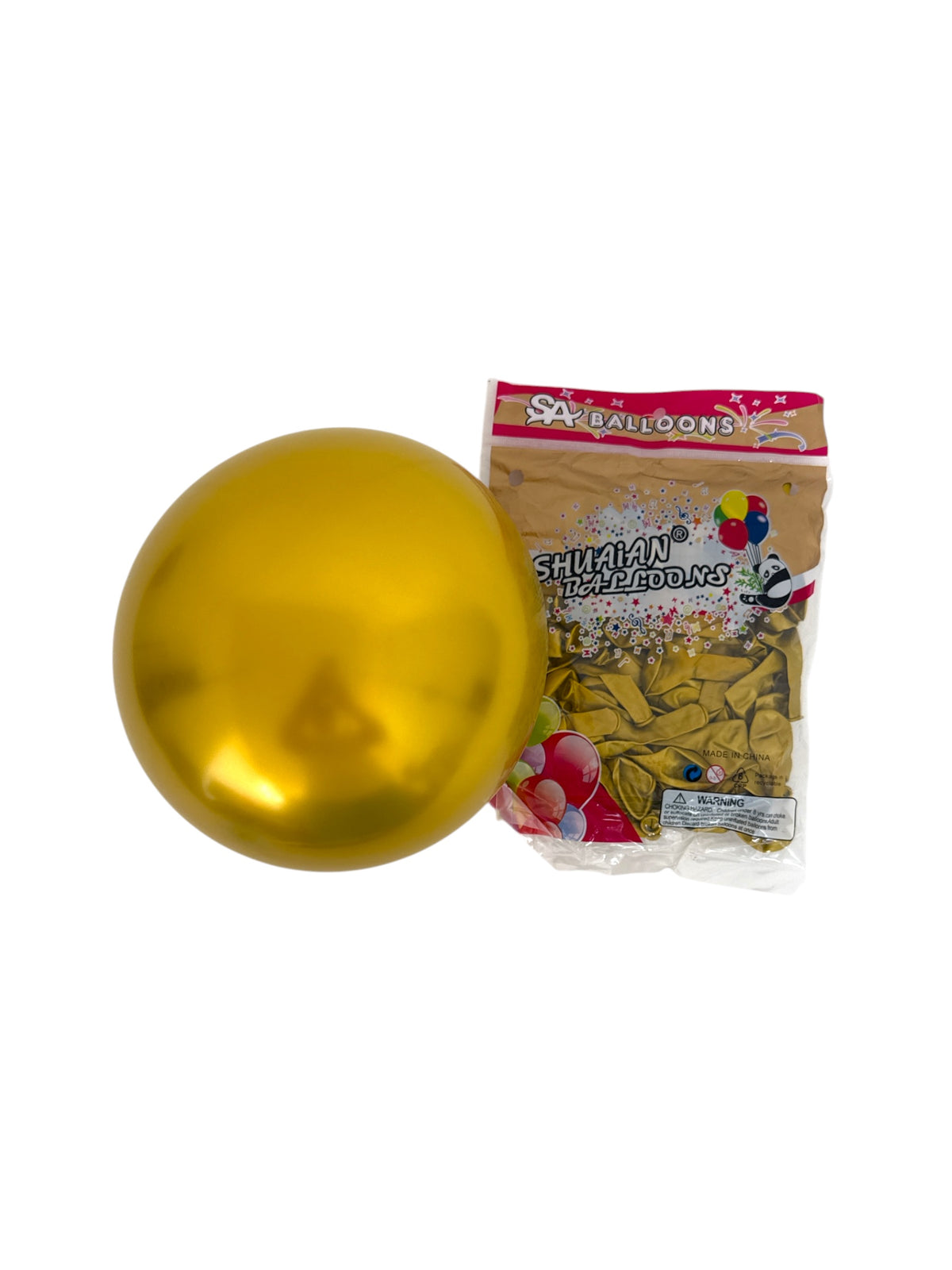Baloane Din Latex Chrome 100/Set 5"Auriu
