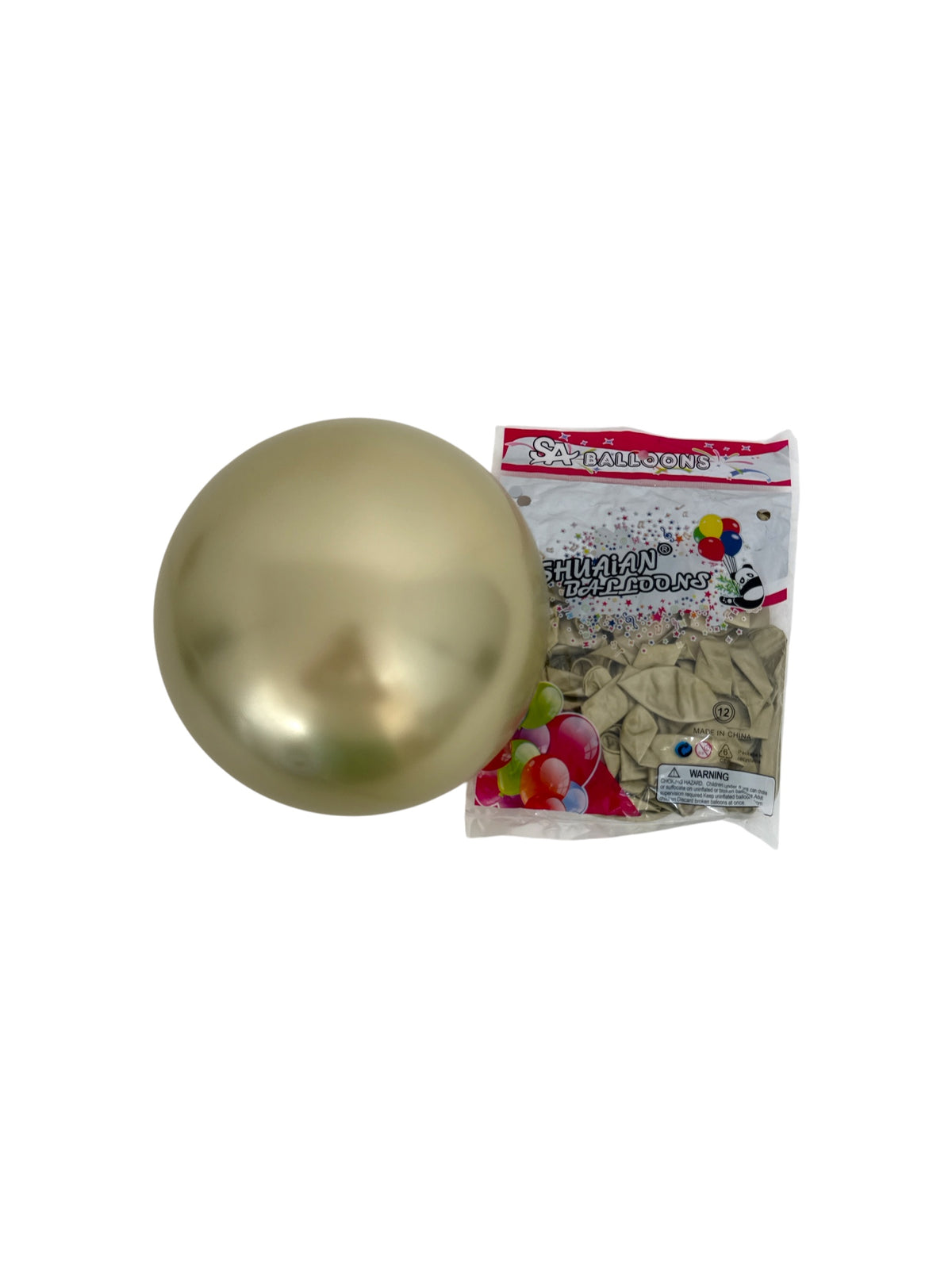 Baloane Din Latex Chrome 12" 50/Set Auriu Sampanie