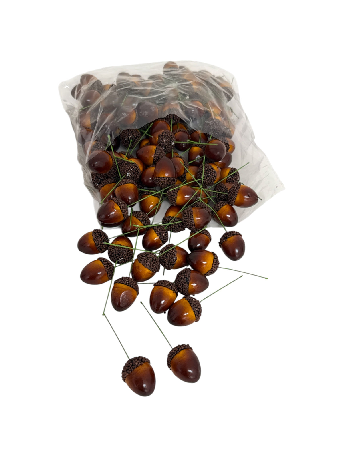 Ghinde Artificiale 4 cm – Set 100 Bucăți cu Sârmuță pentru Înfipt