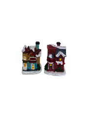 Figurine Din Rasina Căsuțe Miniaturale de Crăciun cu LED 2/Set
