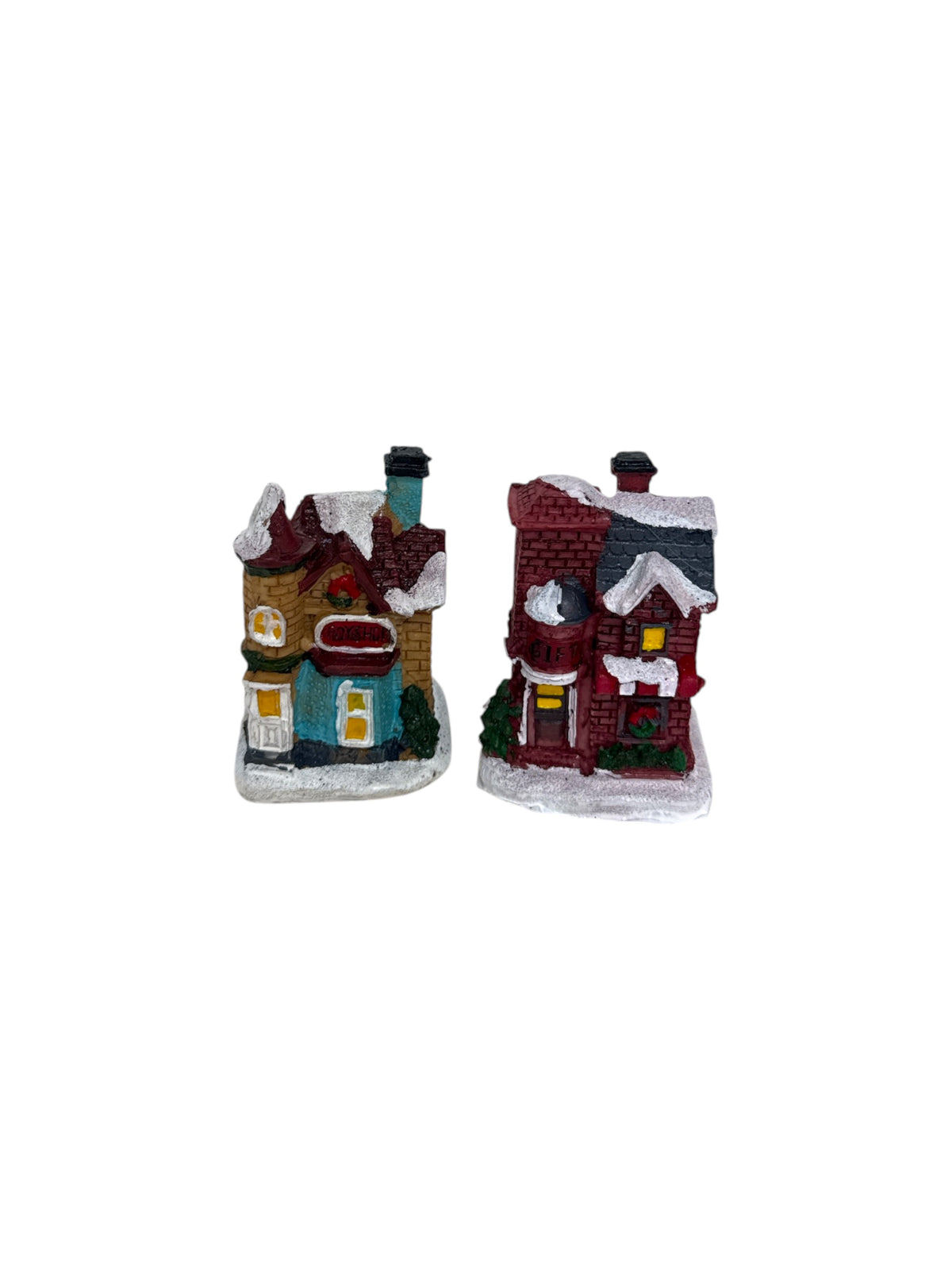 Figurine Din Rasina Căsuțe Miniaturale de Crăciun cu LED 2/Set