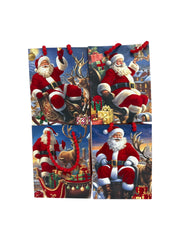 Pungi Pentru Cadou Craciun Mos Craciun Cu Haina Catifelata 12/Set