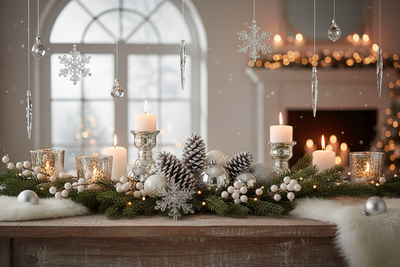 make a winter photo with decorations without text because my site sells various decoration